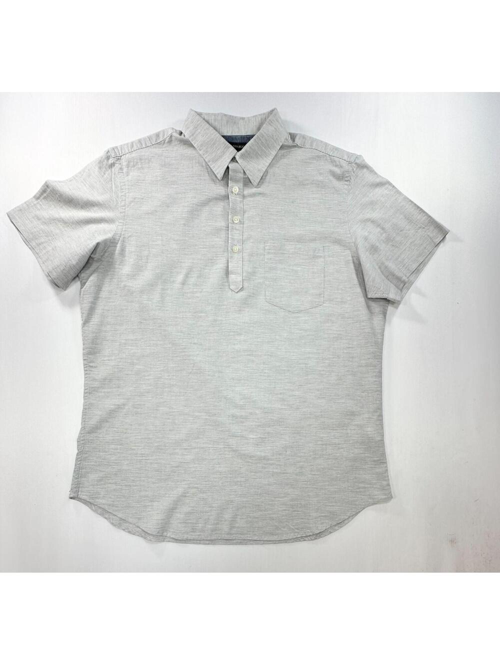 Banana Republic 1/4 Button Soft Wash Slim Polo Gray Mens L